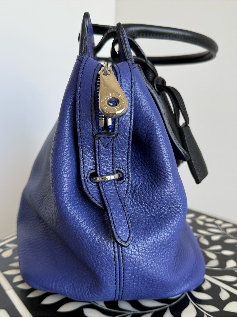 Mulberry 'Blenheim' Indigo (Blue Violet) Leather Satchel Bag | Rare Color - Picture 8 of 16